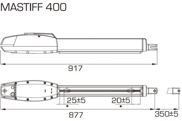 Комплект автоматика за летяща врата MASTIFF 400